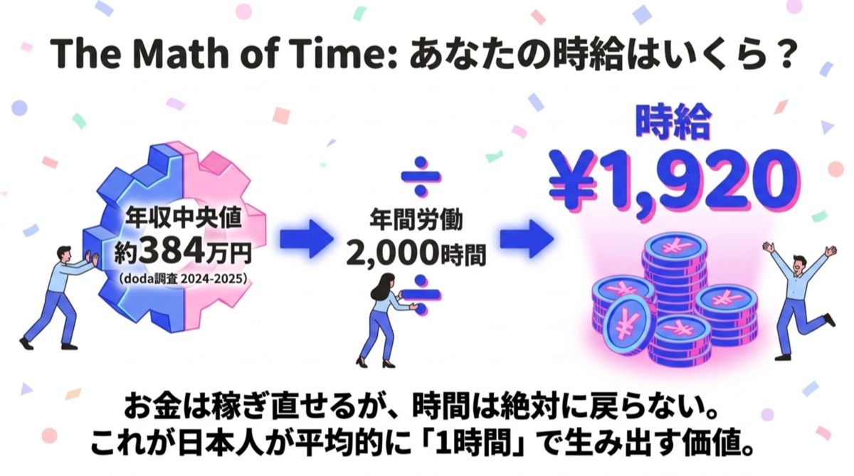 あなたの時給はいくら？年収中央値から計算