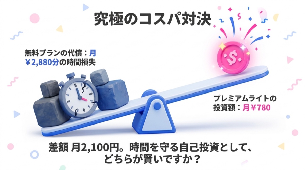 究極のコスパ対決：月¥2,880 vs 月¥780